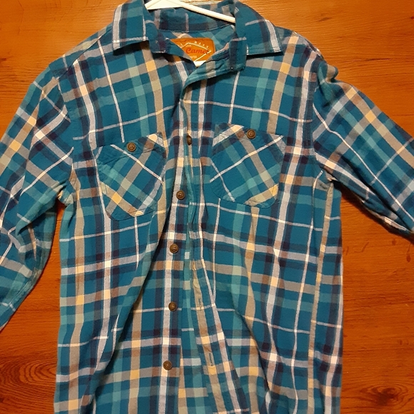 Red Camel Blue And Yellow Flannel Shirt 